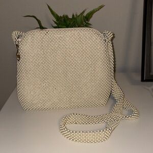 Vintage Cream Beaded Women's Bag